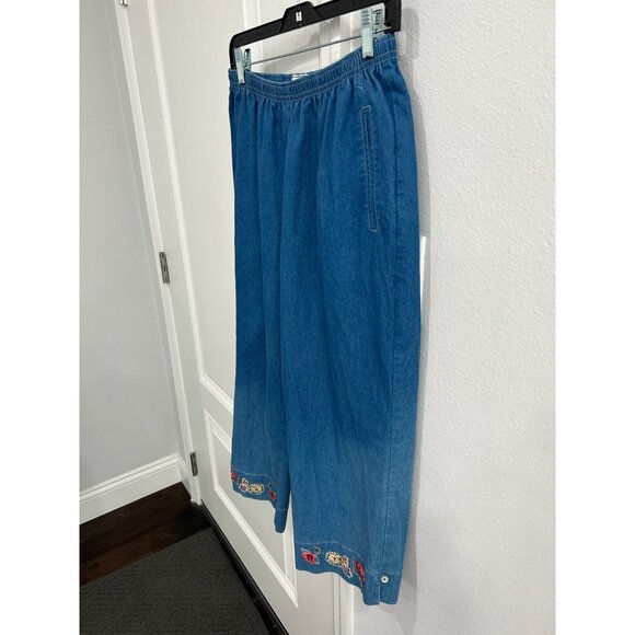 Vintage Napa Valley Denim Jacket Pants Set Blue Size Small Embroidered Retro - Picture 9 of 16